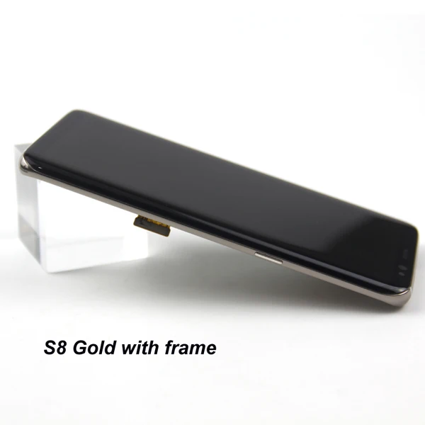 S8 Gold frame Для samsung S8 lcd с заменой рамки для samsung Galaxy S8 Plus lcd G955 S8 G950 G950F Дисплей lcd сенсорный экран - Цвет: S8 Gold frame