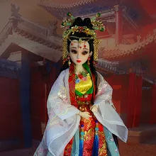 Ручной работы Коллекционная Восточный Broider Кукла фигурка Винтаж китайская принцесса куклы с макияж Совместное тела изысканной коробке