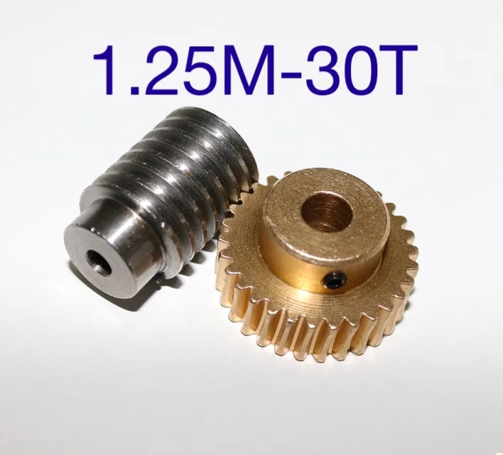 

1.25M-30T Reduction Ratio:1:30 Copper Worm Gear Reducer Transmission Parts -Gear Hole:10mm Rod Hole:10mm