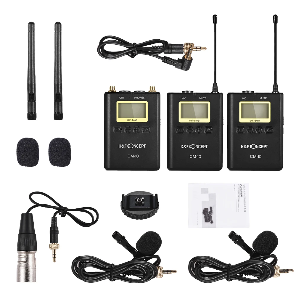 K & F концепция беспроводной записи Lavalier отворотом микрофон системы UHF