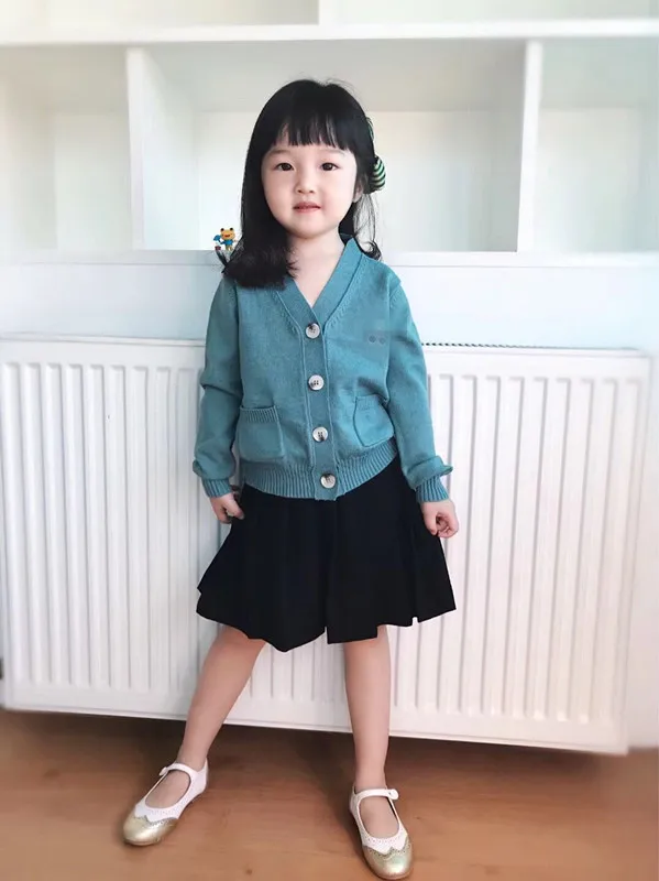 

retail 2018 New Autumn Clothing Set Full Pattren Cherry Sweater+Black Skirt for Girl Baby Kids Cherry Brand Wool