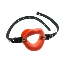 Erotic Games Rubber Opening Mouth Gag Sexy Lip Oral Restraints Fetish Slave Tools Adult Sex Toy For Couples Leather Gag