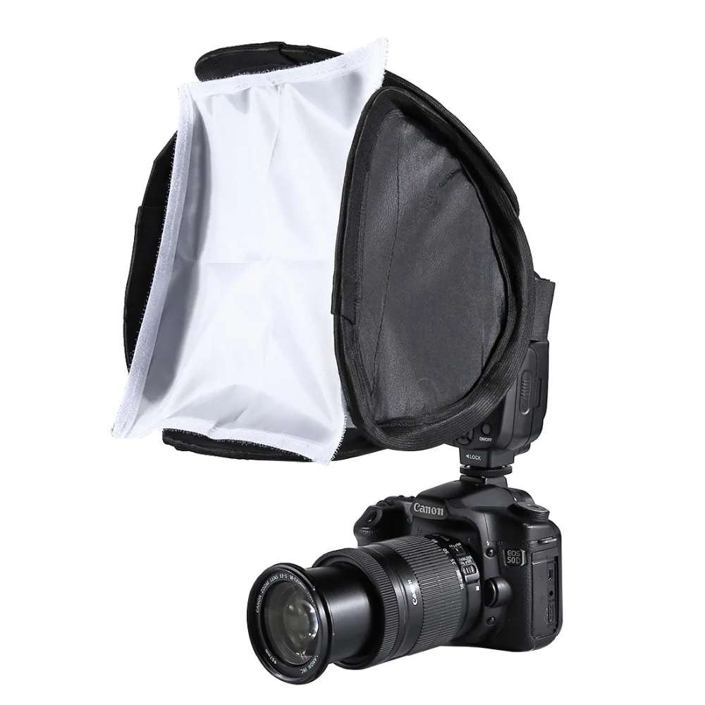 

PULUZ 23x23cm Portable Camera Studio Flash Light Softbox Diffuser for 580EX 430EX 600EX for Canon Nikon Pentax Softbox Cover