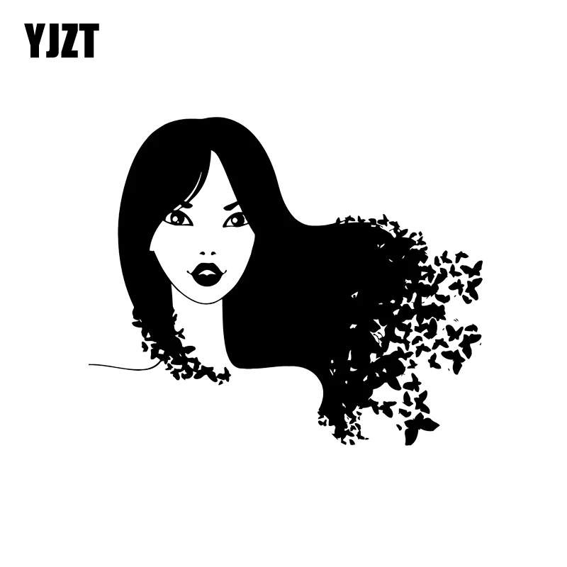 YJZT 13 8*11 5 см красивая виниловая черная/Серебристая фотография с бабочкой|Наклейки