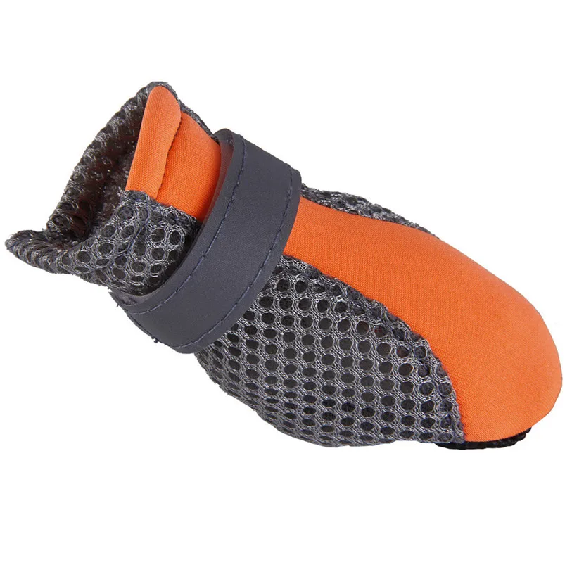 S-XL Breathable Summer Shoes for Dogs 4PcsSet Cute Dog Boots Anti-slip Reflective Straps Puppy Sneakers Pet Supplies #F#40 (1)