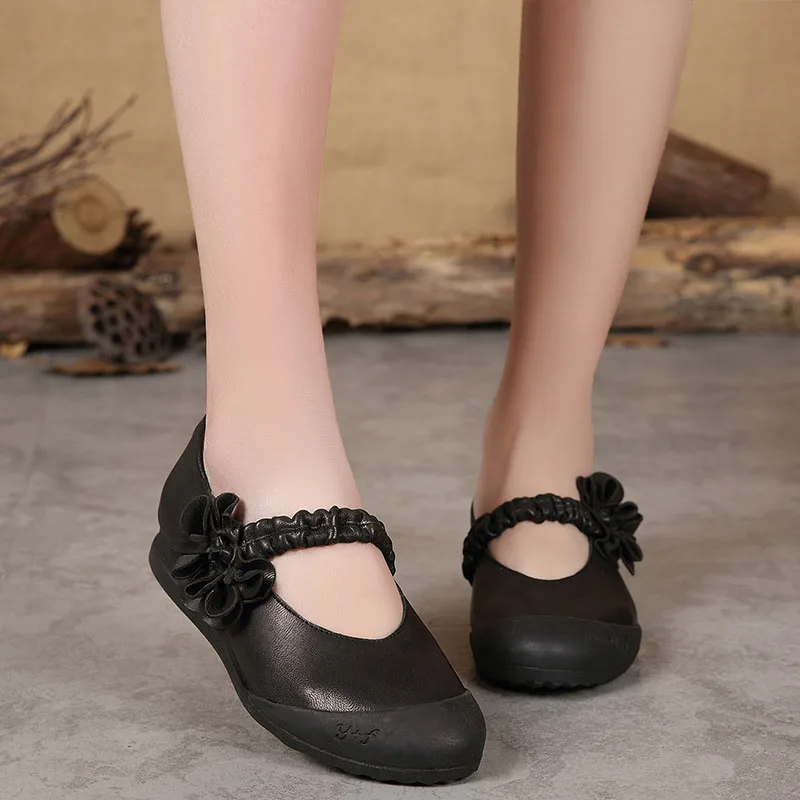 

New spring women's shoes leather shoes sheepskin handmade original retro casual women's shoes