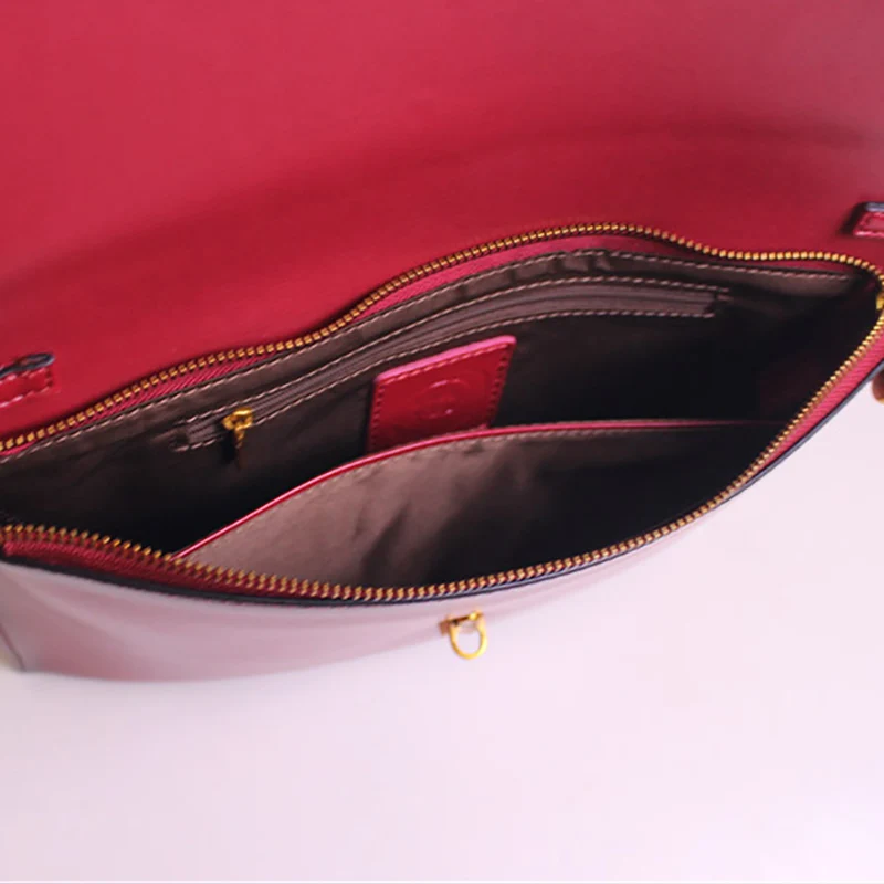Женский Повседневный клатч из натуральной кожи Офисная сумка через плечо