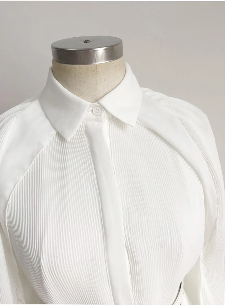 Новая Мода Eelgant Азиатский стиль дизайн Подиум плащ рукав Летнее белое плиссированное платье с поясом высокое качество