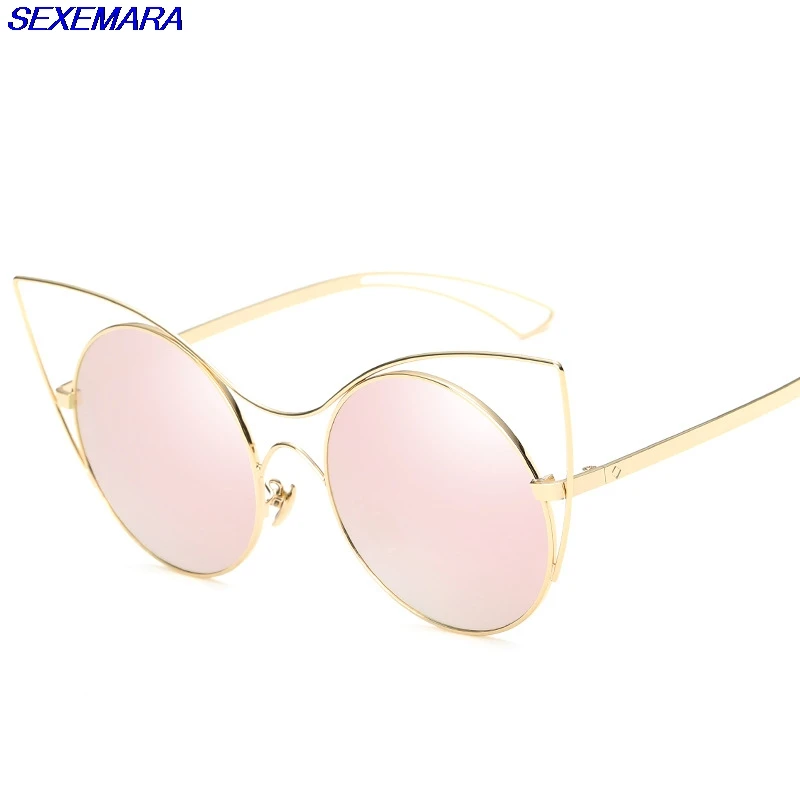 SexeMara Круглые Очки Uv400 Пластиковые Взрослых Cat Eye 50 Мм Мульти Женщины Черные