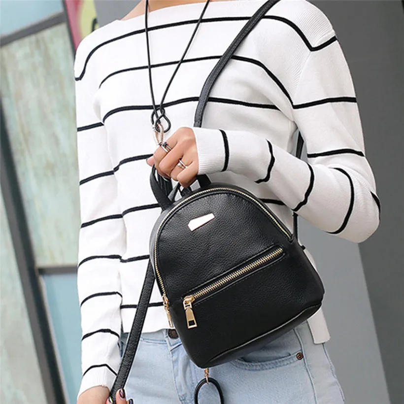  Fashion Women Mini Backpack PU Leather College Shoulder Satchel School Rucksack Ladies Girls Casual - 32951389225