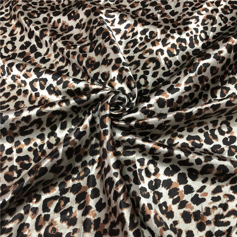 Printed Satin with Animal Print