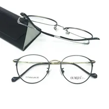 Чистый титан овальные круглые оправы для очков полный обод близорукость Rx в состоянии Фирменная новинка одежда высшего качества очки