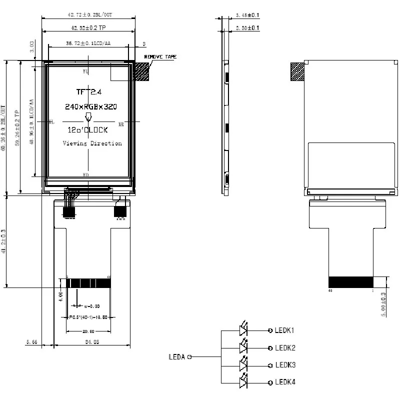 Новый 2 4 дюйма 40 контактов TFT LCD SPI 3 линии последовательный порт 8 бит 16