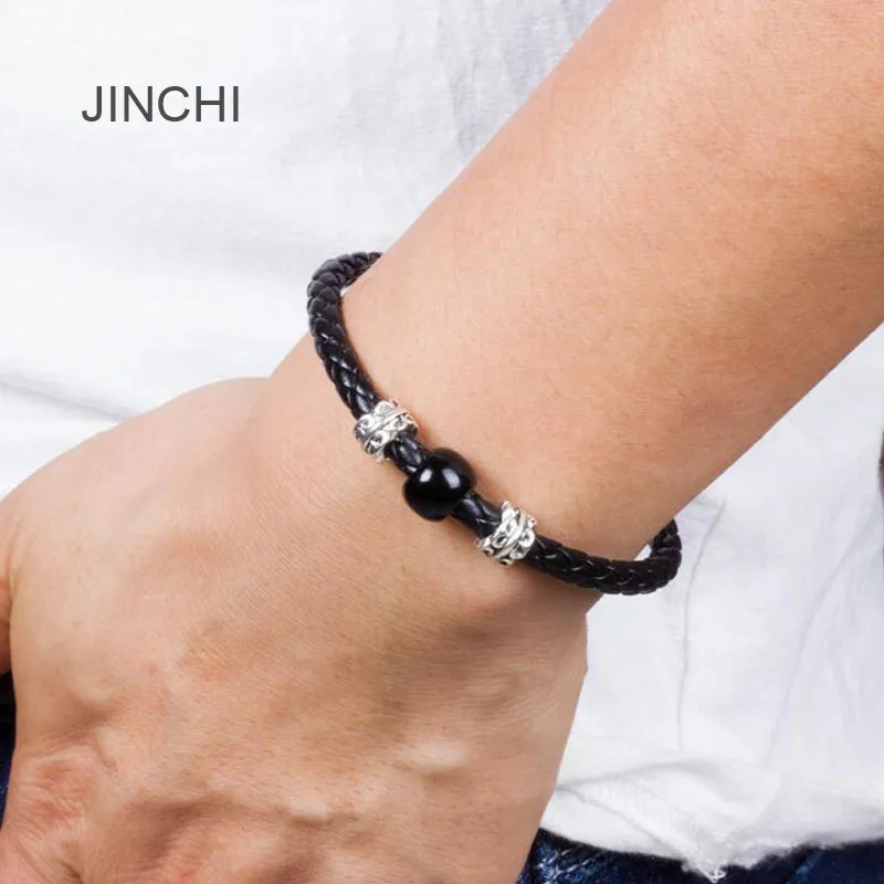 JINCHI Новый кожаный кабель для передачи данных Andriod/ISO/type C головка плетеный браслет