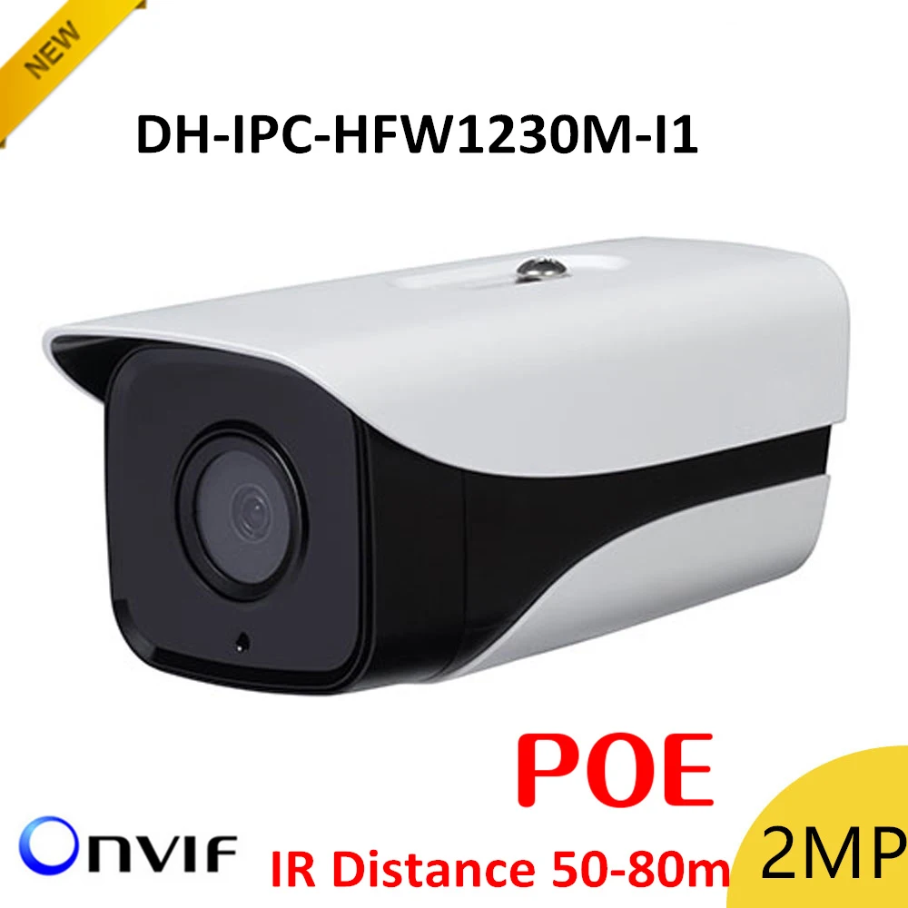 Новое поступление DH 2mp POE IP пуля Камера IPC-HFW1230M-I1 ИК disstance В переменного тока 50-80 м