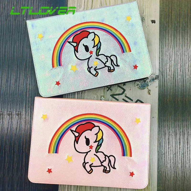Cover For iPad Air 2 6 Cute Unicorn PU Stand Leather Smart Auto Sleep Table Case 9.7 inch A1566 A1567 | Компьютеры и офис
