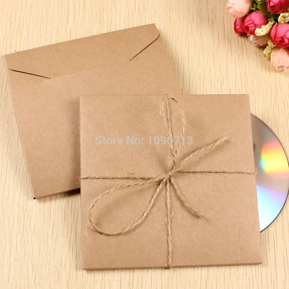 Image Whole Sale 50X High Quality Kraft CD Bag For Single CD Cover Envelope Sleeve Holding 1 Discs