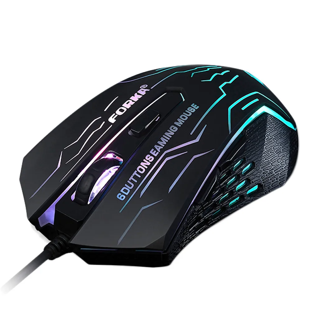 Wired Gaming Mouse Led Backlight Adjustable 3200DPI USB Receiver