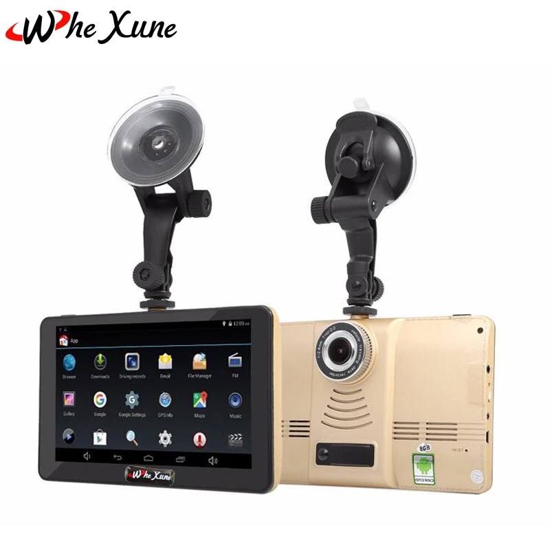 WHEXUNE Android 4.4 Car Tablet GPS Navigation 7 inch touch screen 1080P 170 Degree Wide Angle DVR Recorder Camera With WiFi FM | Автомобили