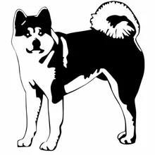 13.4*15.2CM Akita Dog Animal Vinyl Decals Funny Car Styling Decoration Reflective Stickers Black/Silver C6-1691