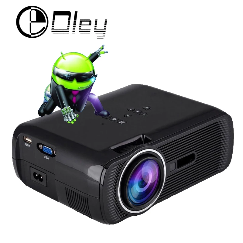 OLEY CTL80 Android 6.0 Smart Wifi Bluetooth 1800Lumens mini portable LED LCD video home theater projector Beamer aun | Электроника