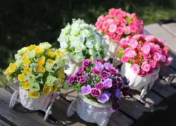 Украшения Искусственные цветы ваза цветы в корзине набор для домашнего офиса украшения дома цветы украшение для свадьбы
