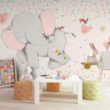 Beibehang обои для стен 3 d милый мультфильм слон кролик детская комната задний план Настенные обои домашний декор папье peint