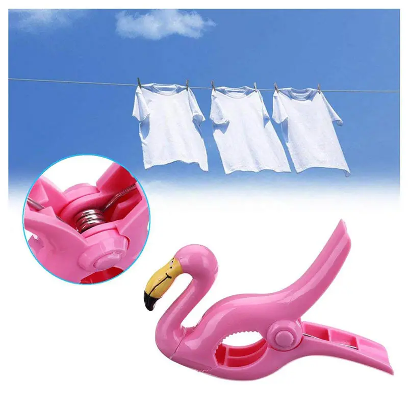 2Pcs-Multi-function-Pink-Flamingo-Large-Towel-Clips-Plastic-Beach-Towel-Quilt-Large-Clothespin-Home-Laundry (1)
