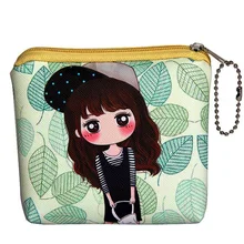 Кошельки для монет с мультяшным листом, женские Мини-кошельки, милый Футляр для карт, Дамский кошелек для денег для девочек, Детский кошелек для девочек