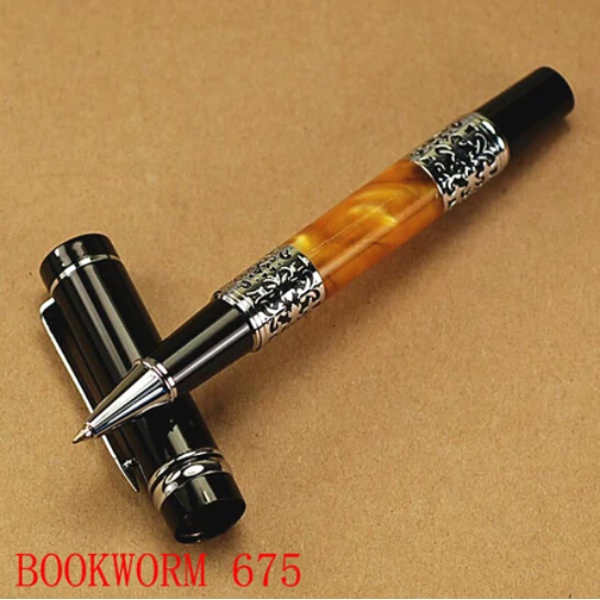 

Bookworm 675 Best Design Amber Celluloid Roller ball Pen with Flower Pattern school office supplies writing smooth cute gift pen