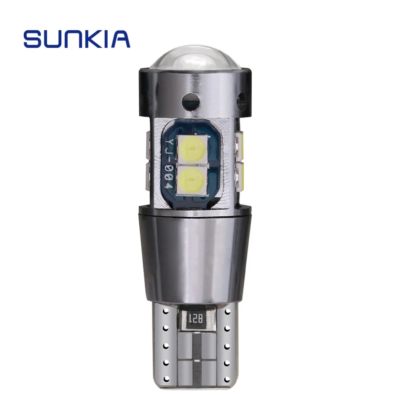 

SUNKIA 1Pcs T10 W5W Marker Lamp 168 194 LED Auto Wedge Parking Bulb 3030 LED Super Bright Car Interior Reading Dome Light