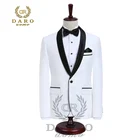 DARO Luxury Mens Suits Jacket Pants Formal Dress Men Suit Set Wedding Suits Groom Tuxedos (Jacket+Pants)