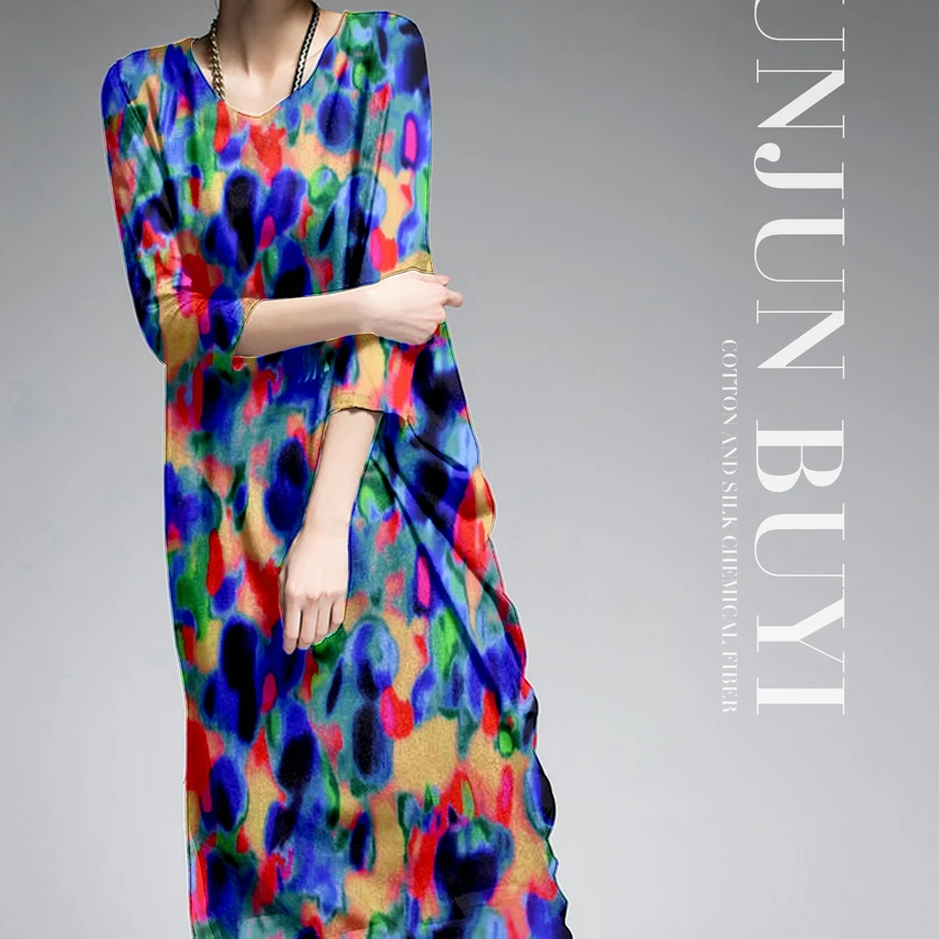 

New Design Printed Free Shipping Silk Crepe De Chine Fabric For Silk Dress