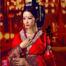 Xilouchuyu Новое поступление великолепный эстетический красный Hanfu высокий приталенный костюм невесты свадебная одежда с хвостом(костюм+ ювелирные изделия