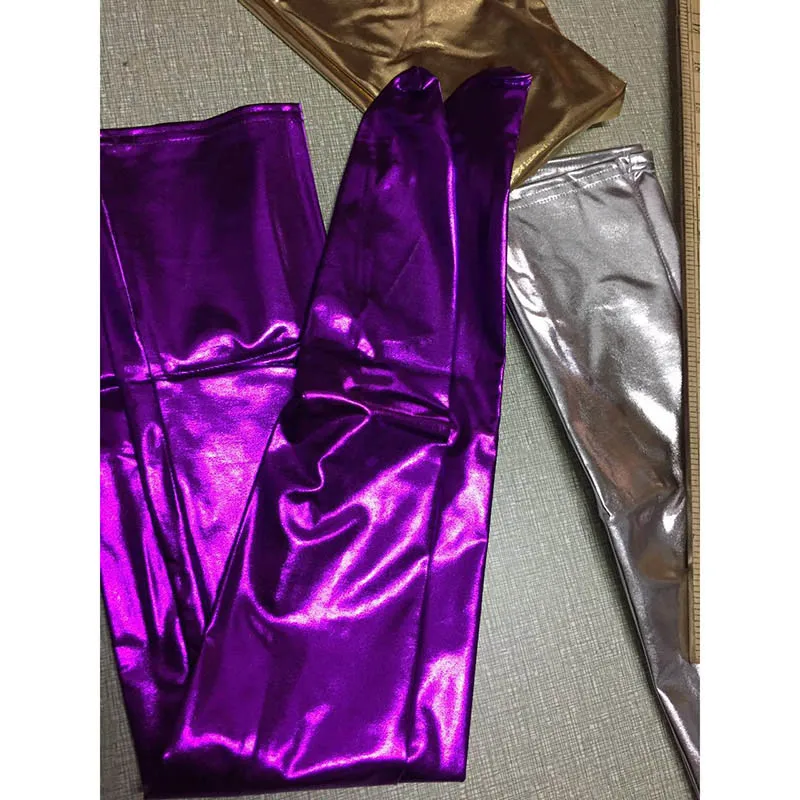Wetlook, сексуальные латексные чулки для ночного клуба, чулки из искусственной кожи, женские, черные, красные, серебристые, фиолетовые, эластичные чулки из искусственной кожи - Цвет: Violet