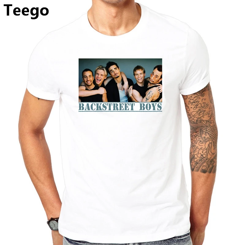 

Mens & Womens White Backstreet Boys Band T-Shirt Short Sleeve Classic Music Band Backstreet Boys Top Tees Shirt