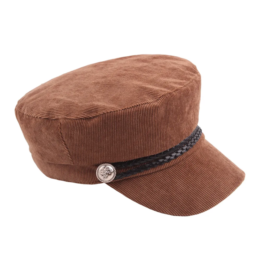 JAYCOSIN военная шапка, одноцветная Кепка, козырьки, уникальный дизайн с пуговицами, винтажная модная облегающая женская кепка с плоским верхом April18 P30