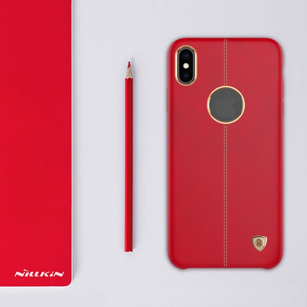 Cho iPhone XS Max Trường Hợp Nillkin Englon Điện Thoại Da Trường Hợp đối với iPhoneXS Luxury Cover Quay Lại cho iPhone XS Max XR X Nilkin Trường Hợp Điện Thoại otterbox cases