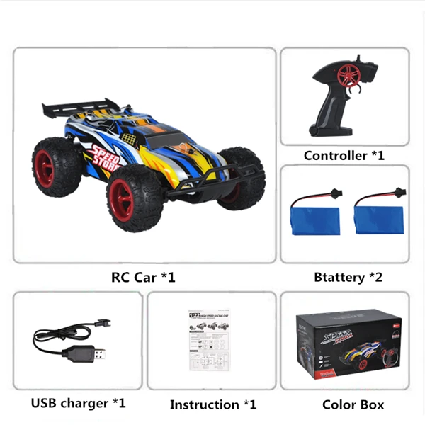 Радиоуправляемая машинка на радиоуправлении, светодиодные игрушки для детей, для мальчиков, внедорожная машина на дистанционном управлении, автомобиль машины на Qadio, автомобиль 1:22, 2,4G, 2WD - Цвет: Blue 2B Color Box