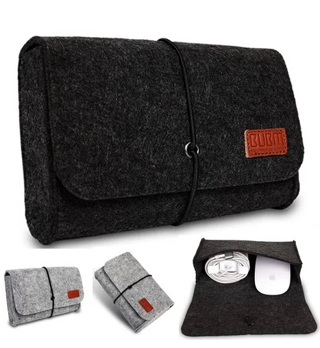 Brand BUBM Digital Storage Bag, Wool Felt Bag Pouch For Macbook Laptop Adapt And Mouse Case, 4 Colors Free Drop Shipping.