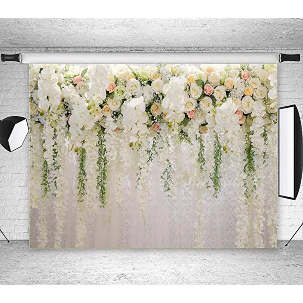 

2.1mX1.5m 3D White Rose Floral Photography Decoration photo booth