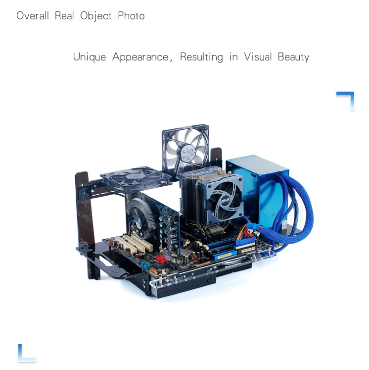 QDIY PC-D555X PC ATX персонализированный акриловый черный прозрачный чехол для компьютерной рамки