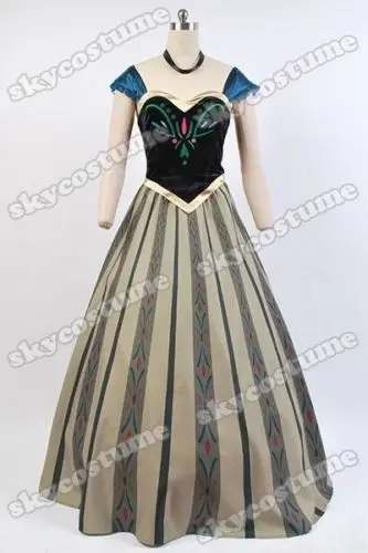 Платье принцессы «Анна» для взрослых Косплэй костюм для выпускного вечера бальное платье-комплект для вечеринки индивидуальный заказ