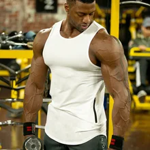 Мужская одежда для спортзала, рубашки для фитнеса, Хлопковая мужская майка с настоящим пакетом для тренировки, бодибилдинга, спортивная одежда без рукавов, жилет