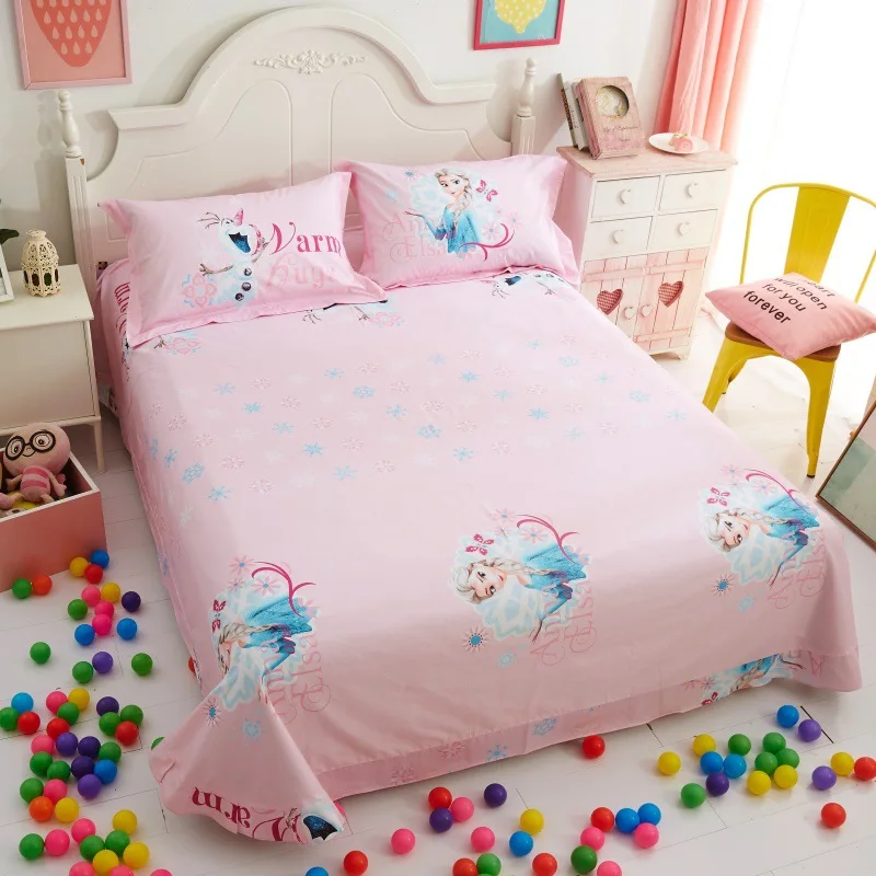 ديزني إلسا و آنا أميرة المجمدة طقم سرير التوأم حجم السرير لحاف يغطي للبنات الاطفال ديكور غرفة نوم الوردي القطن الكامل الملكة
