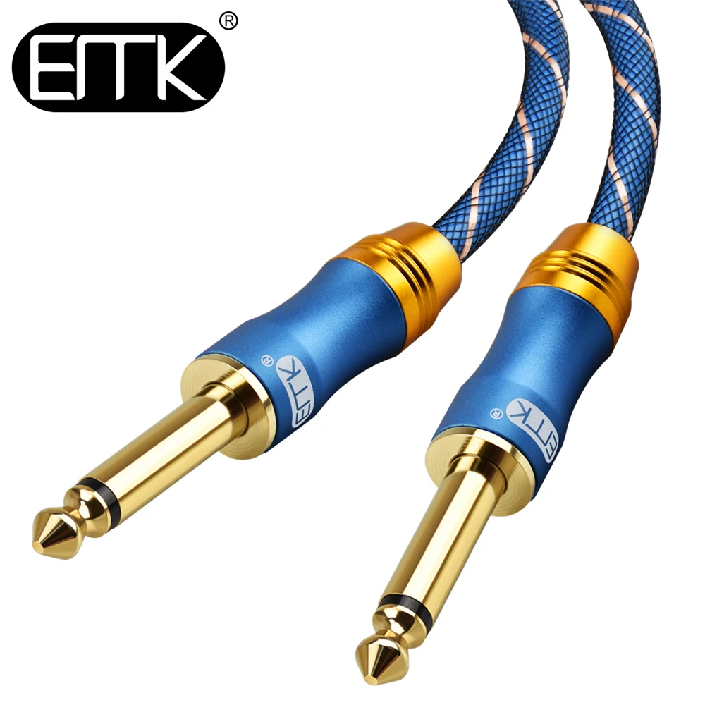 

EMK Mono 6.35mm 1/4'' Audio Cable 6.3 Aux Cable Nylon Braided Jack Male to Male Cord Guitar Cable 1m 5m 8m for Mixer Amplifier