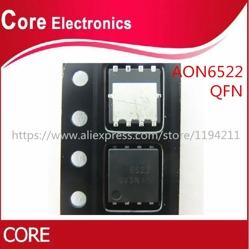 50 шт./лот AON6522 AO6522 6522 MOSFET QFN 8|Интегральные схемы| |