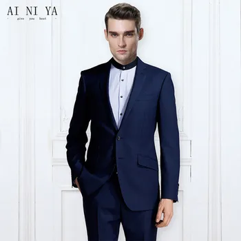 

Blazers Pants Vest 2 Pieces Sets Fashion Men's Casual Dark Blue Business Wedding Groomsmen Suit Jacket Coat Trousers Custom Made