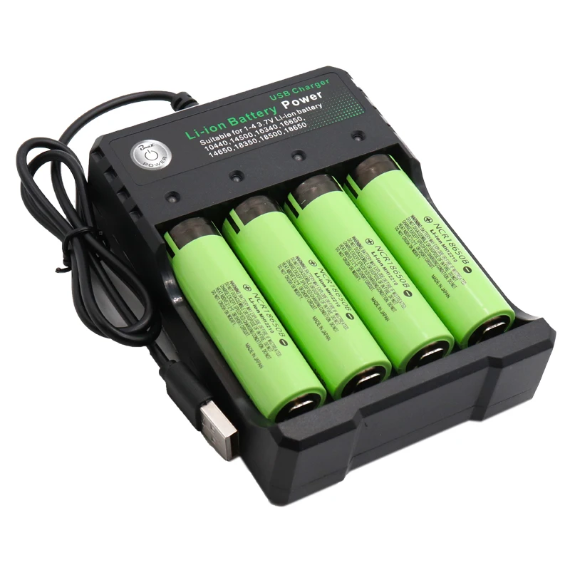 18650 литиевая батарея 3400mAh 3,7 V для Panasonic NCR 18650B игрушка-фонарик перезаряжаемая батарея и USB зарядное устройство