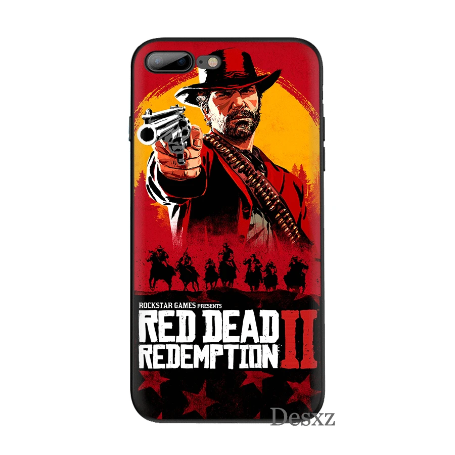 Desxz сотовый силиконовый чехол для телефона TPU для iPhone 7 8 6 6s Plus X XS Max XR 5 5S SE чехол крутая игра Красный изображения из фильма «Red Dead Redemption» 2 оболочки